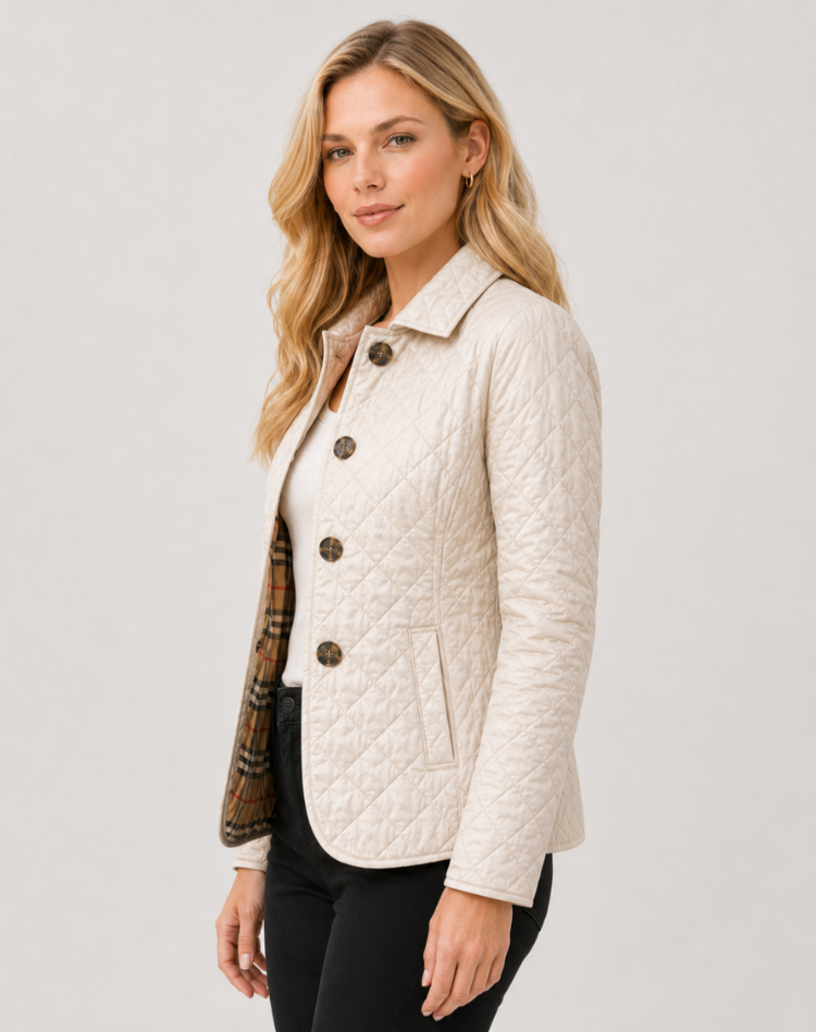 Women's Quilted Jacket – Lightweight Button-Up Transitional Style