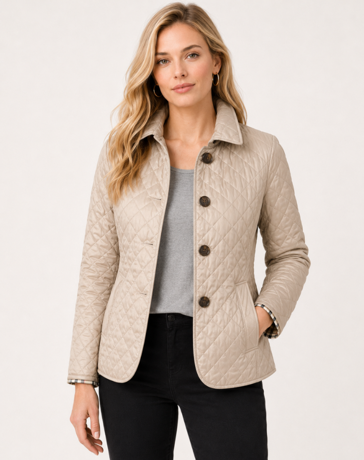 Women's Quilted Jacket – Lightweight Button-Up Transitional Style