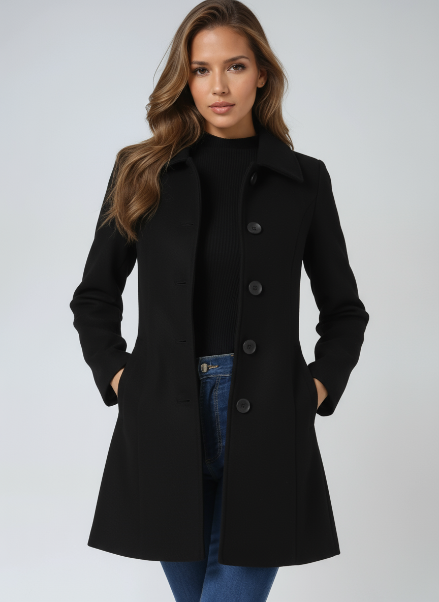 Women’s Single Breasted Trench Coat – Tailored Long A-Line Coat