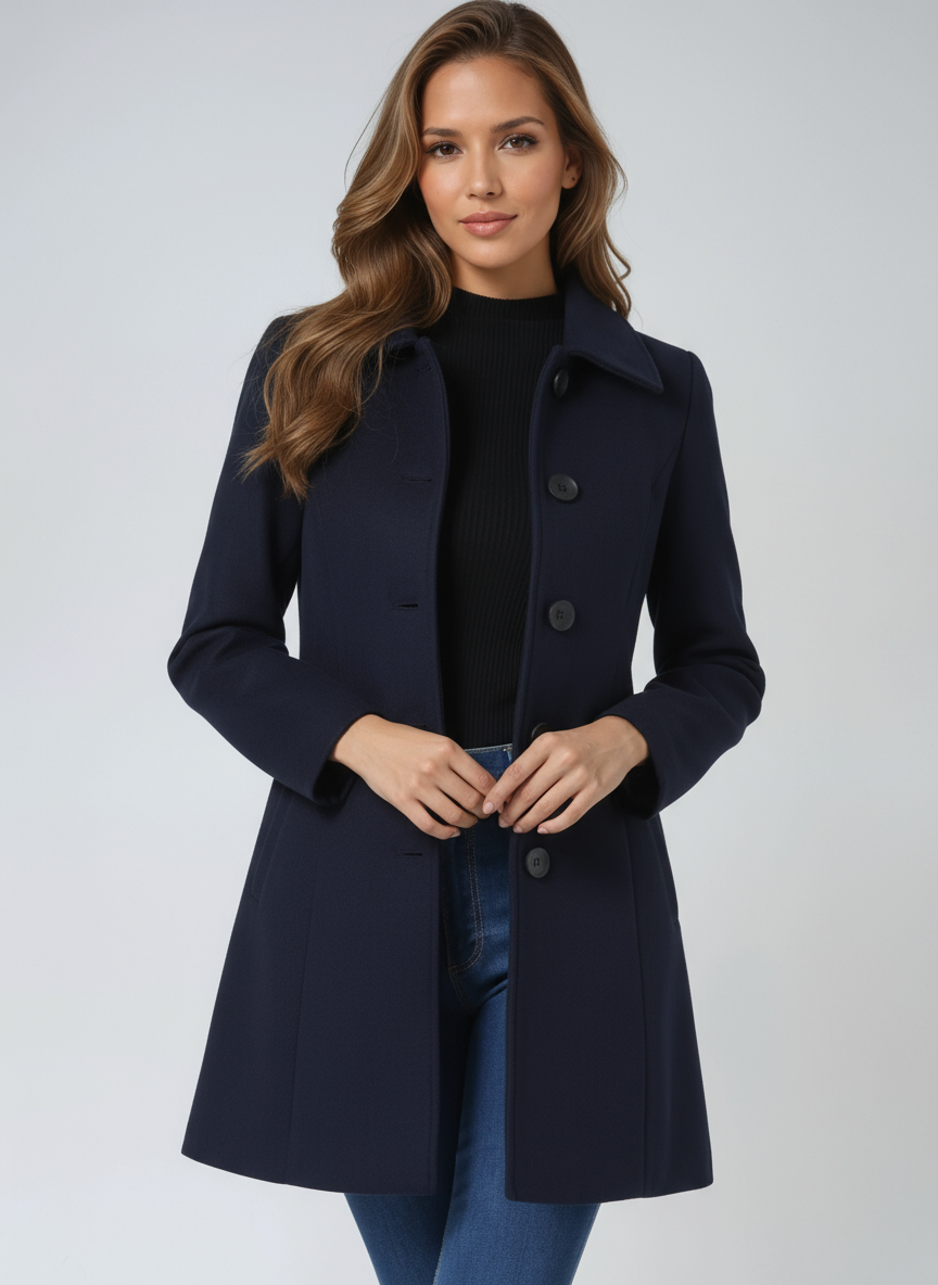 Women’s Single Breasted Trench Coat – Tailored Long A-Line Coat