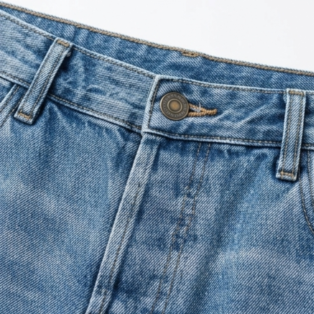 Women's Cropped Straight Leg Jeans – Raw Hem Vintage Wash