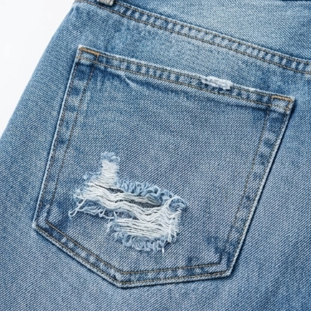Women's Cropped Straight Leg Jeans – Raw Hem Vintage Wash