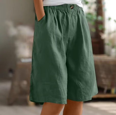 Women's Relaxed Bermuda Shorts - Elasticated Waist