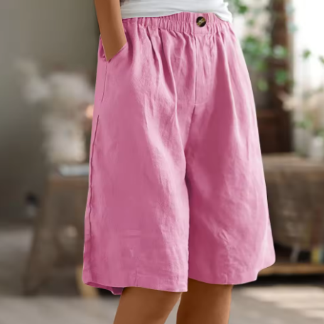 Women's Relaxed Bermuda Shorts - Elasticated Waist