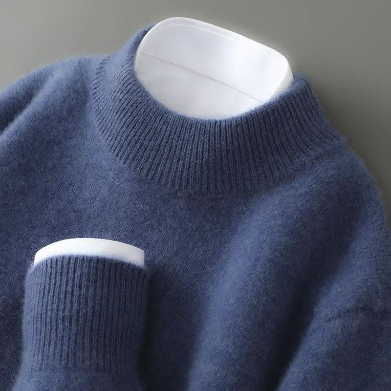 Women's Wool Mock Neck Jumper – Classic Knitted Pullover