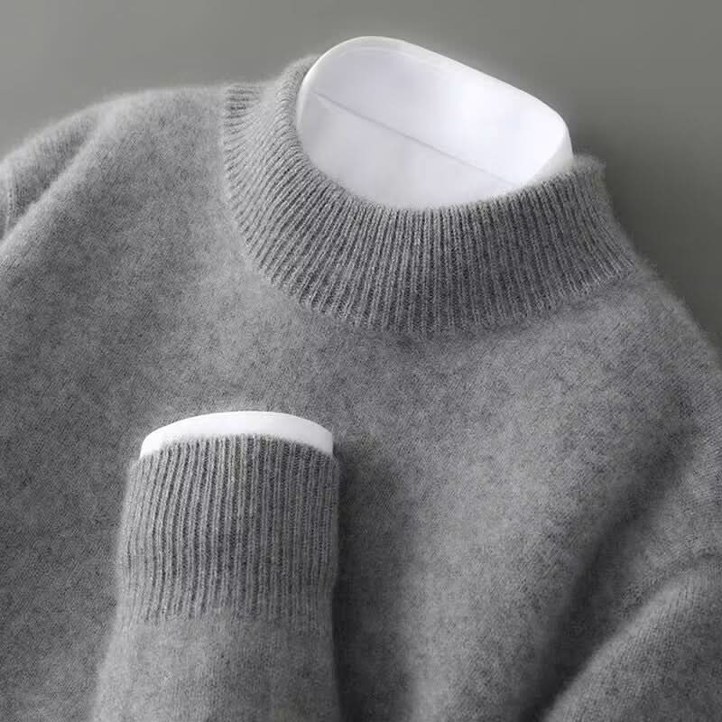 Women's Wool Mock Neck Jumper – Classic Knitted Pullover