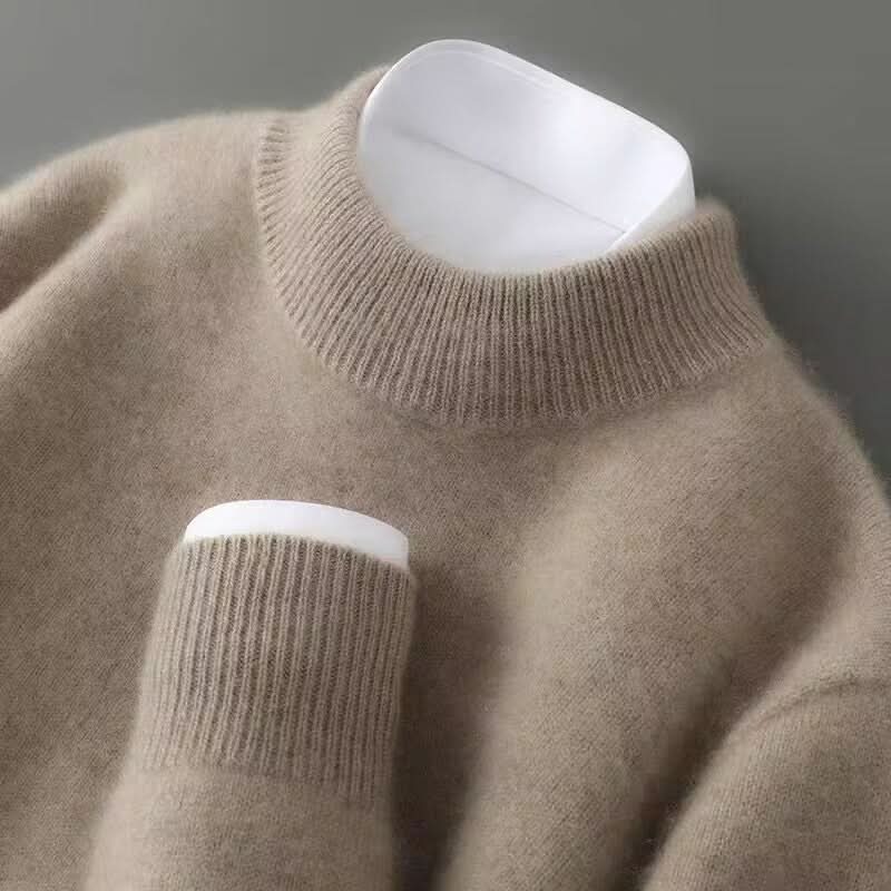 Women's Wool Mock Neck Jumper – Classic Knitted Pullover