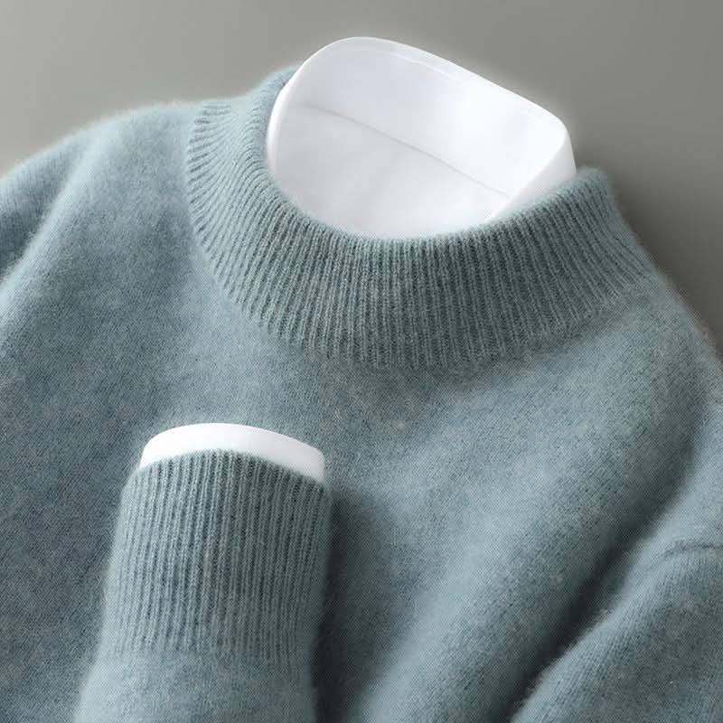 Women's Wool Mock Neck Jumper – Classic Knitted Pullover