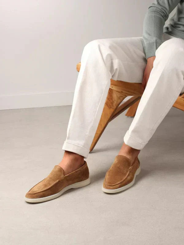 Men's Slip-On Loafers with Suede-Look Finish