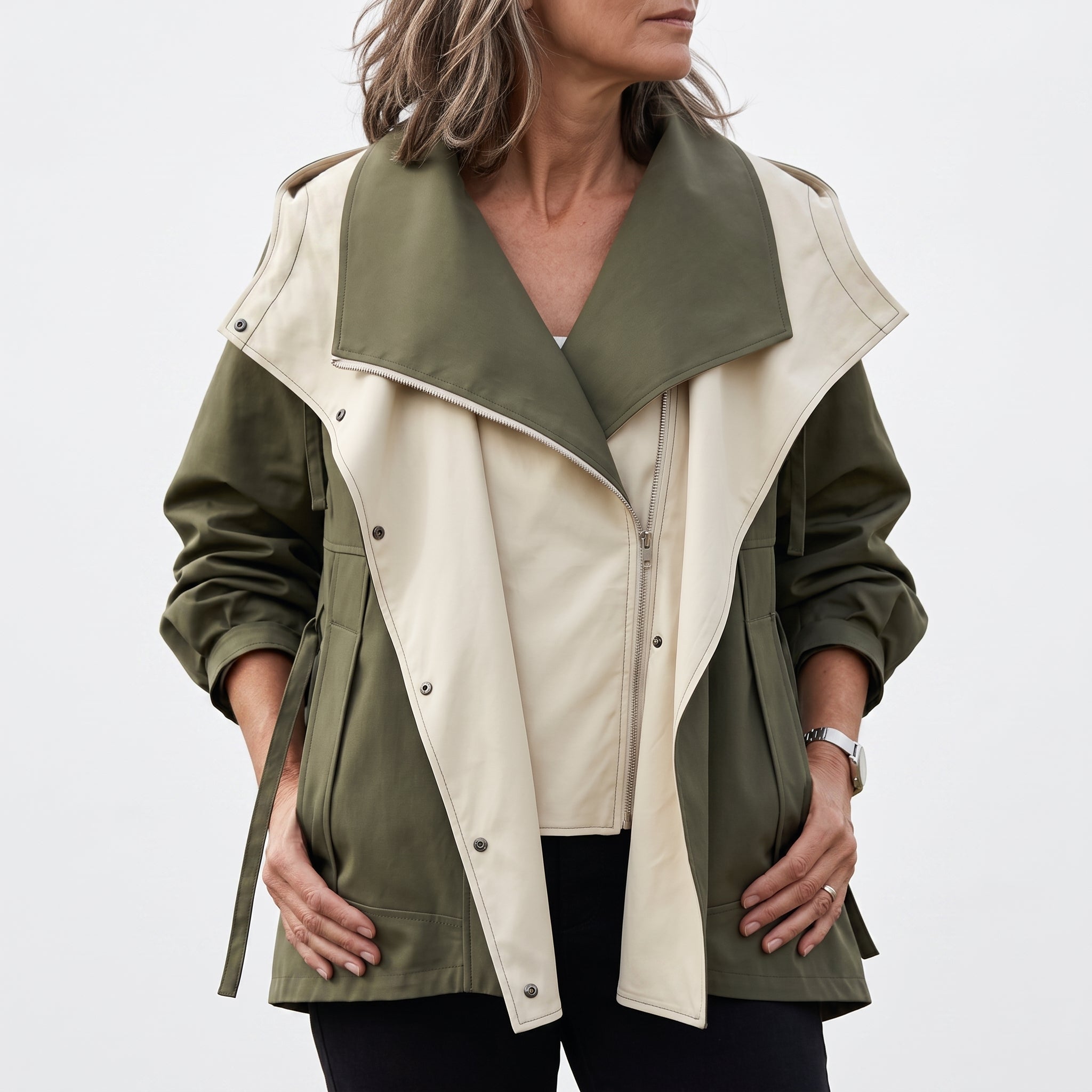 Women's Hooded Panel Jacket - Relaxed Fit