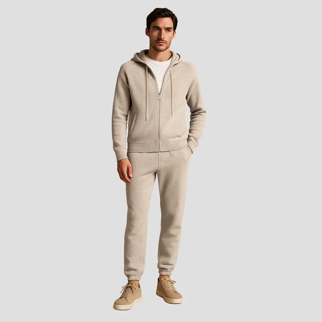 Men's Loungewear Set Zipped Hoodie Jogger Pants