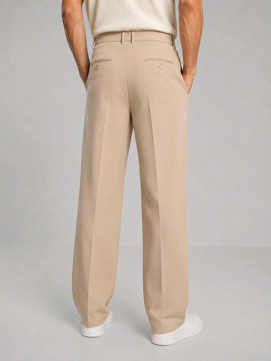 Men's Straight Leg Trousers – Tailored Pleated Design
