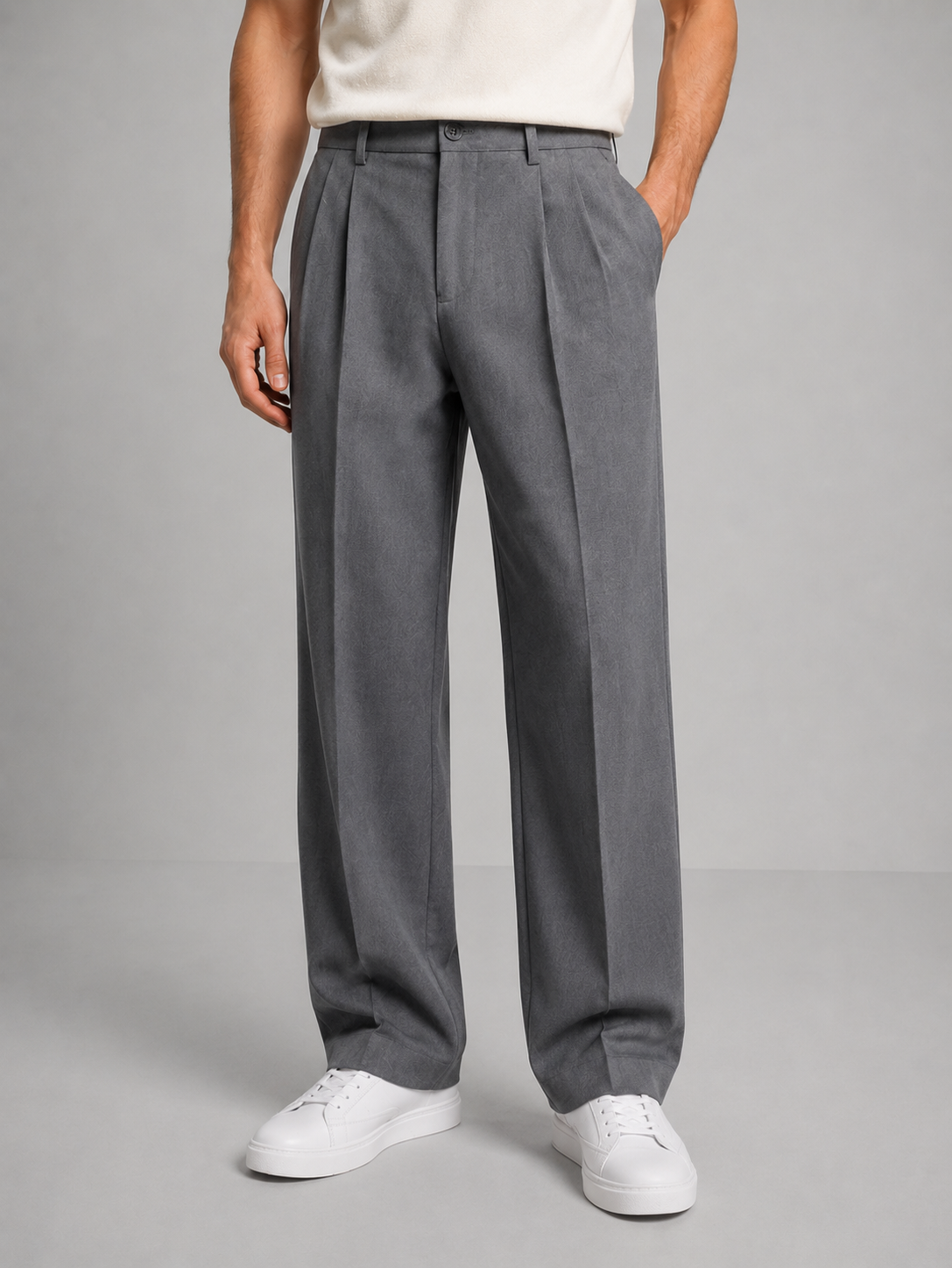 Men's Straight Leg Trousers – Tailored Pleated Design