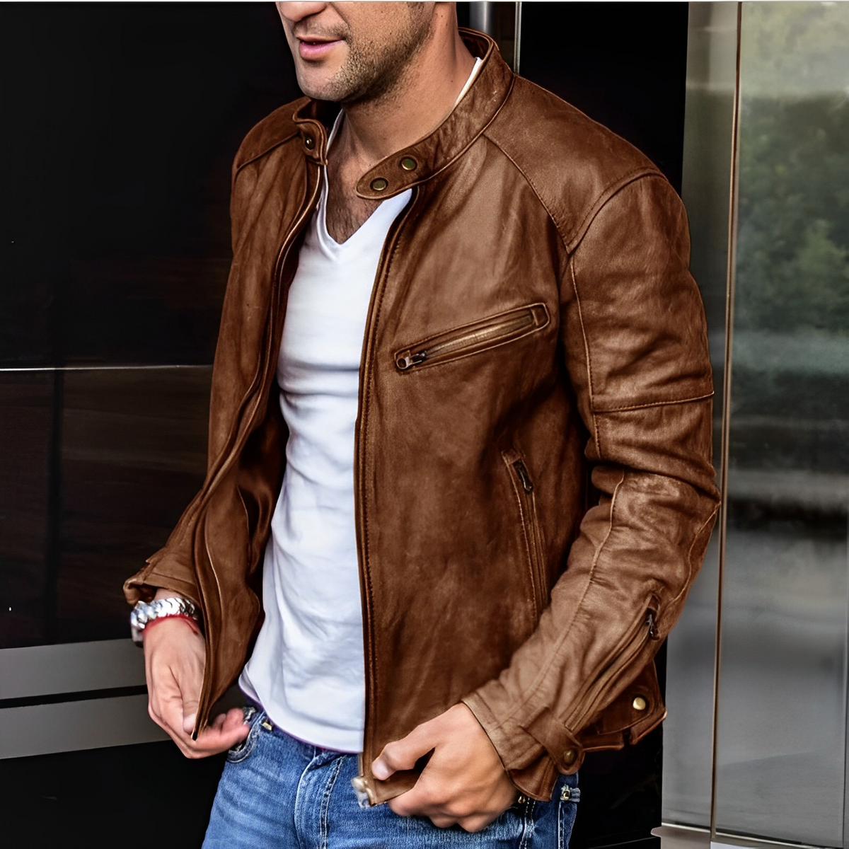 Men's Aviator Jacket – Classic Zip-Up Everyday Style