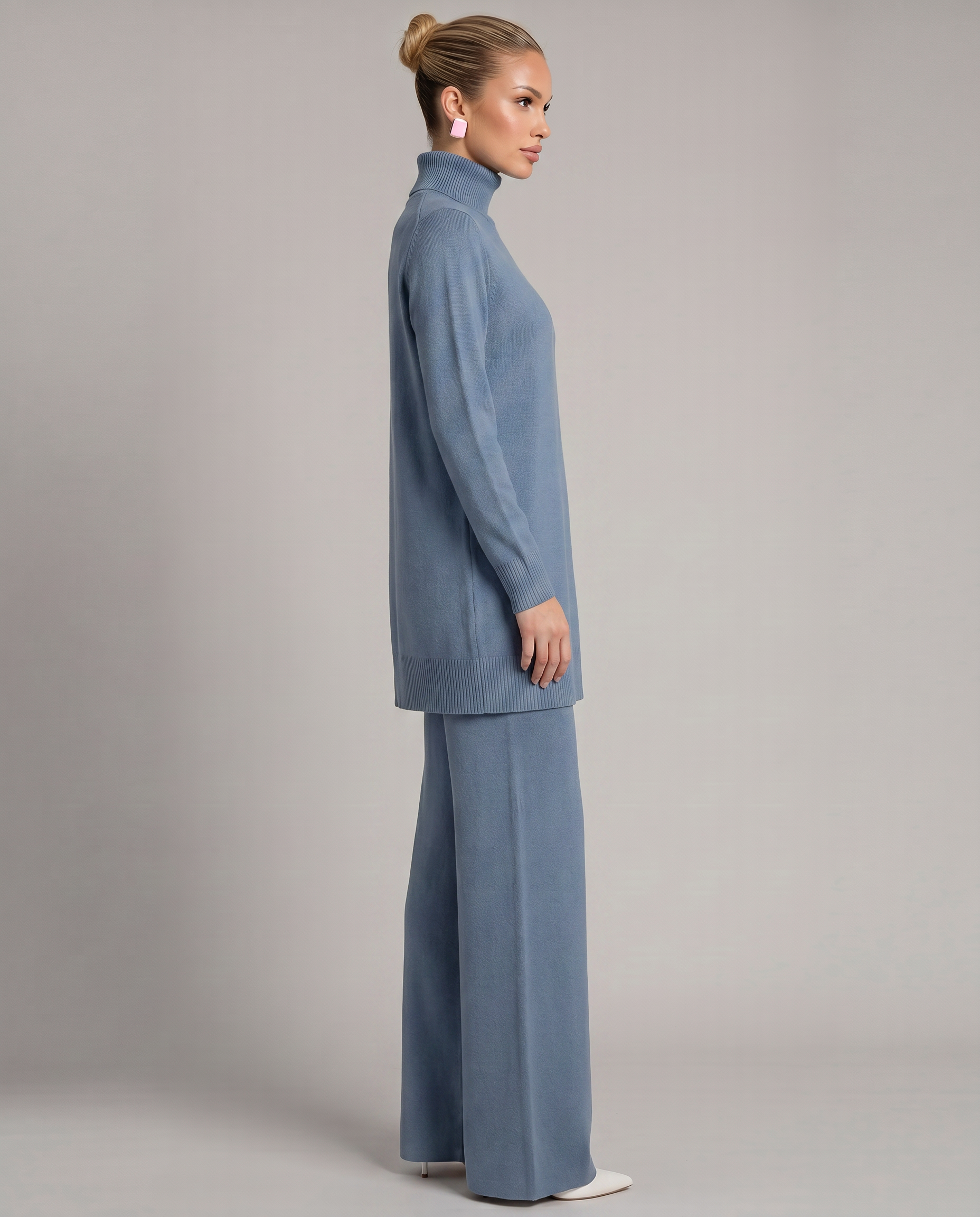 Women's Knit Two-Piece Set Turtleneck
