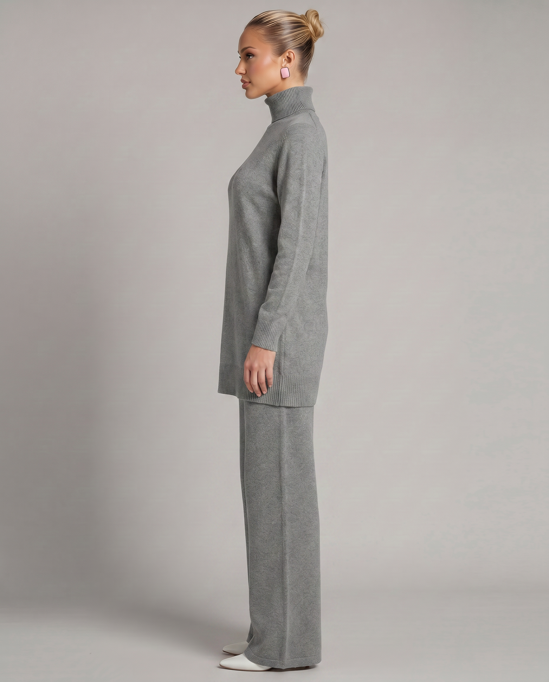 Women's Knit Two-Piece Set Turtleneck