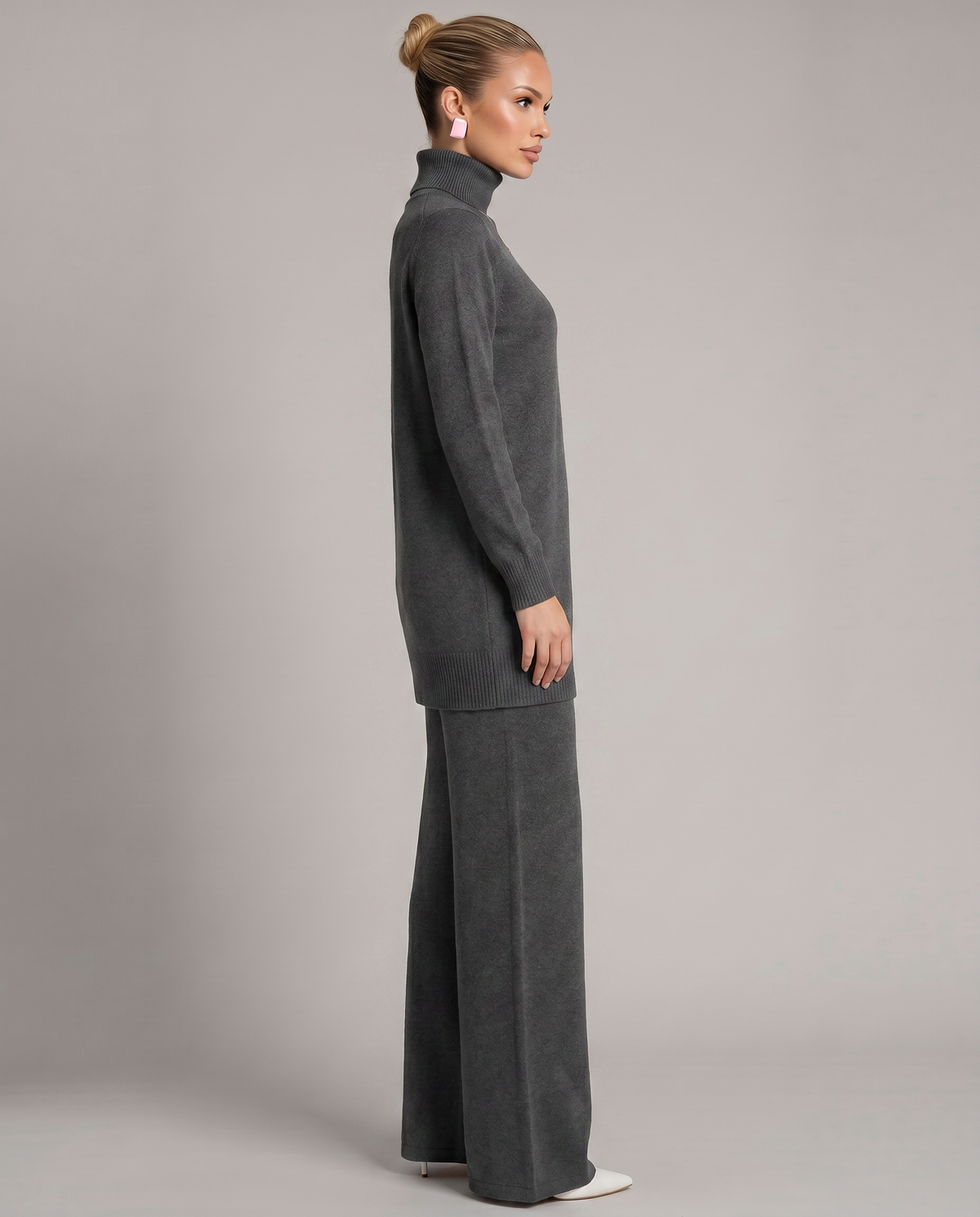 Women's Knit Two-Piece Set Turtleneck