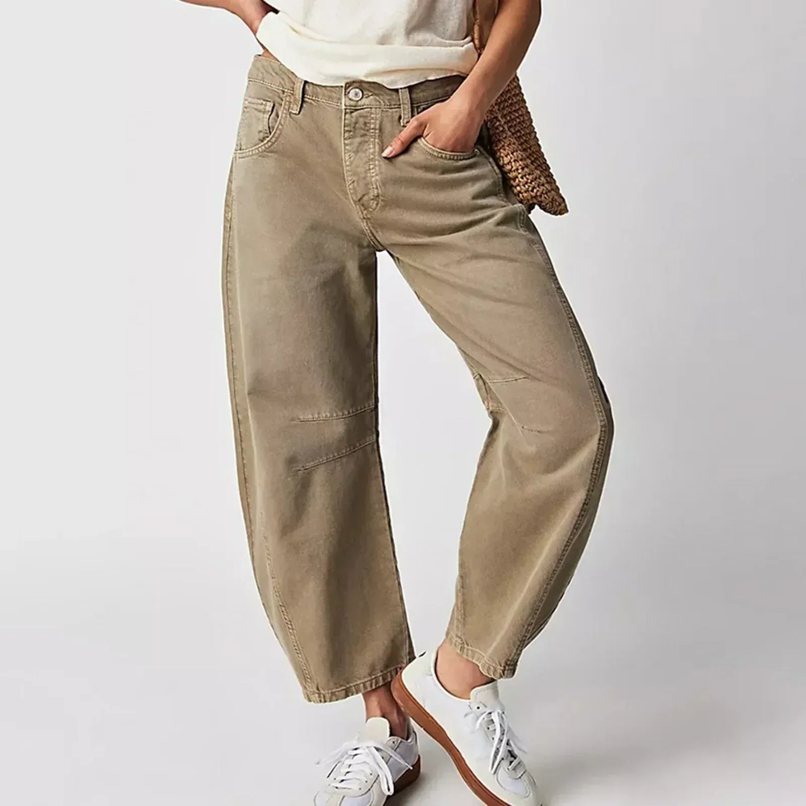 Women's High-Waisted Barrel Jeans - Relaxed Tapered Fit