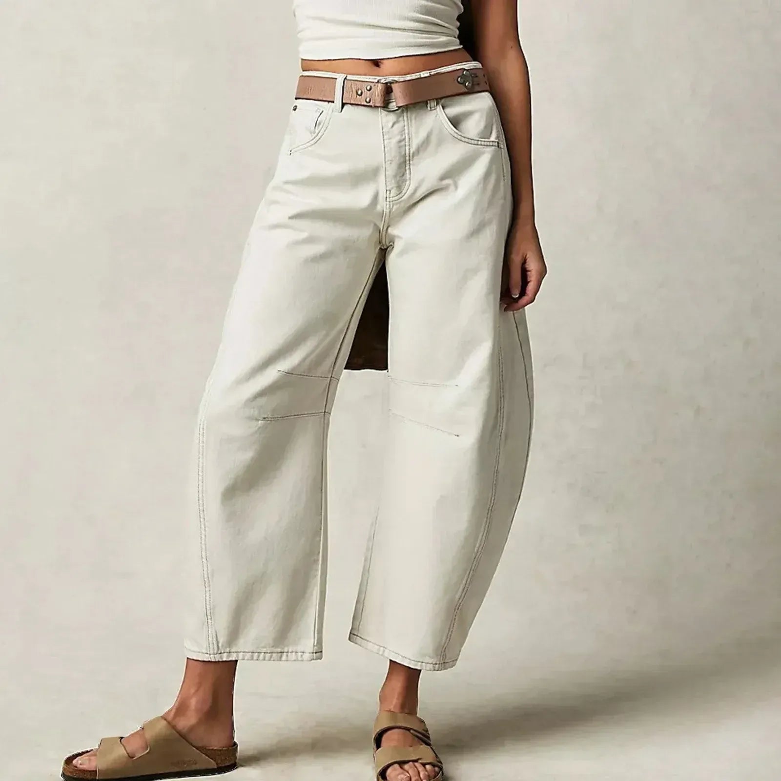 Women's High-Waisted Barrel Jeans - Relaxed Tapered Fit