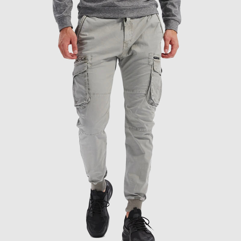 Men's Cargo Jogger Trousers - Drawstring Utility Style