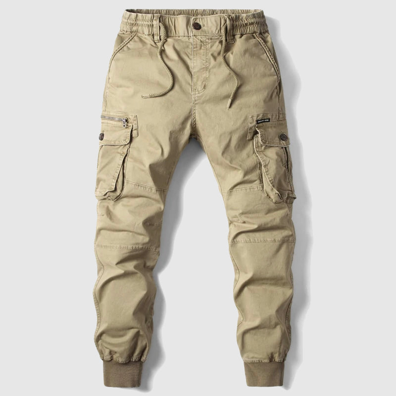 Men's Cargo Jogger Trousers - Drawstring Utility Style