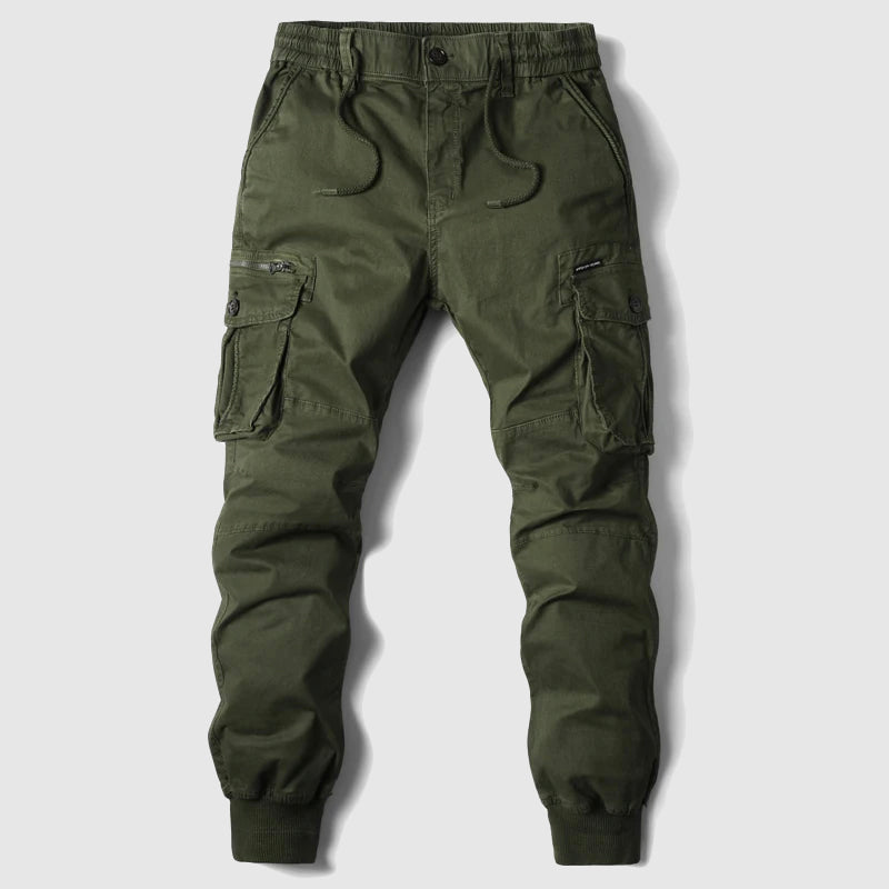 Men's Cargo Jogger Trousers - Drawstring Utility Style