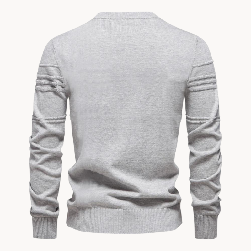 Men's Textured Knit Jumper – High Collar & Slim Fit
