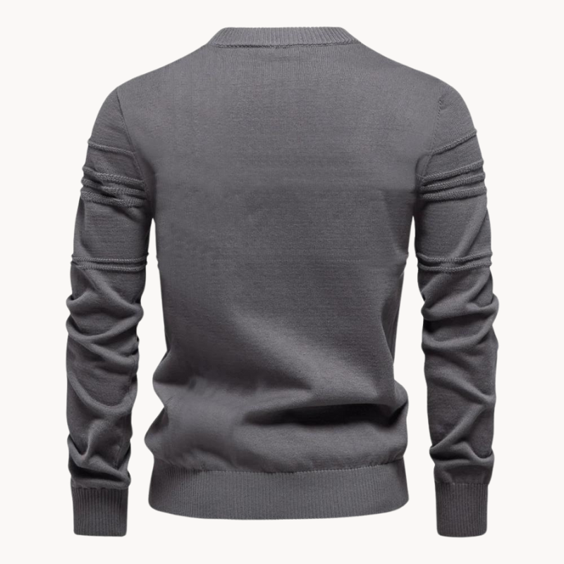 Men's Textured Knit Jumper – High Collar & Slim Fit