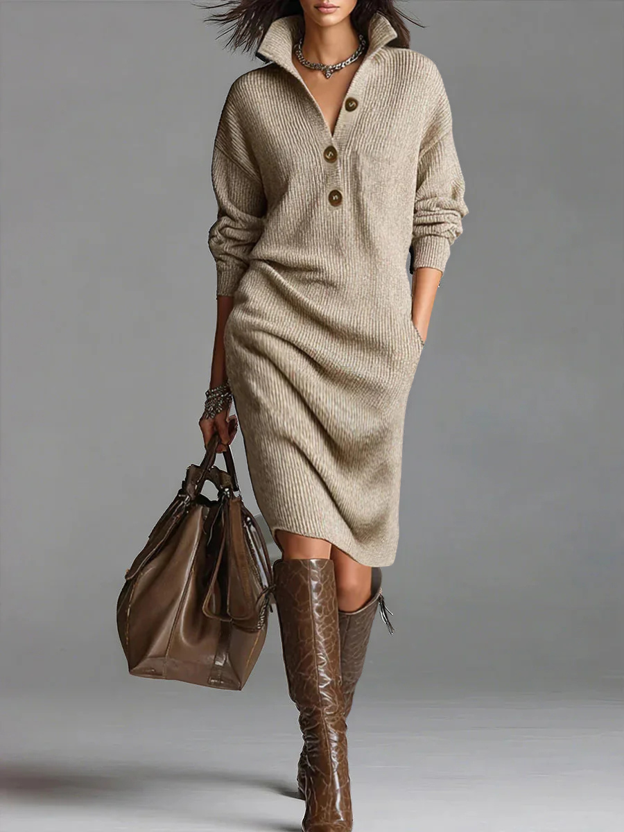 Chic Ribbed Midi Dress