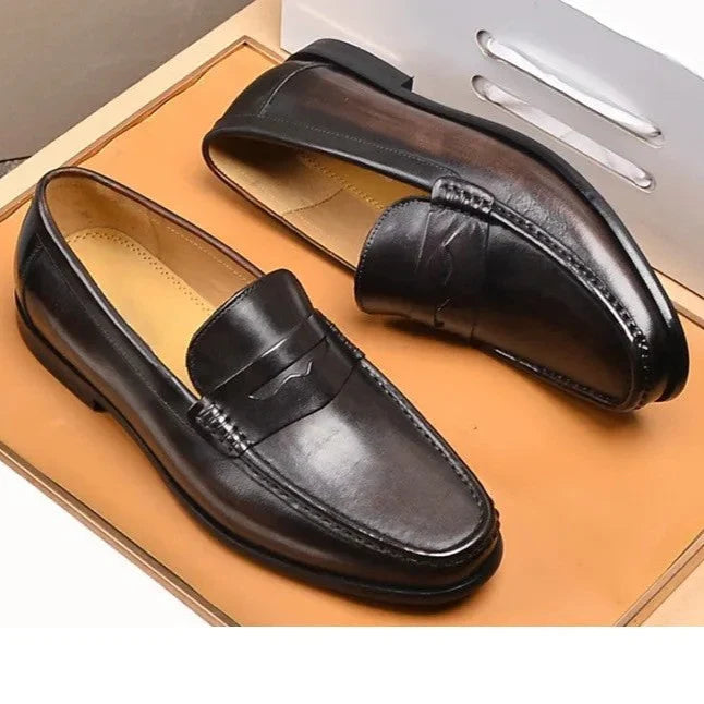Men's Slip-On Loafers, Faux Leather Moccasins