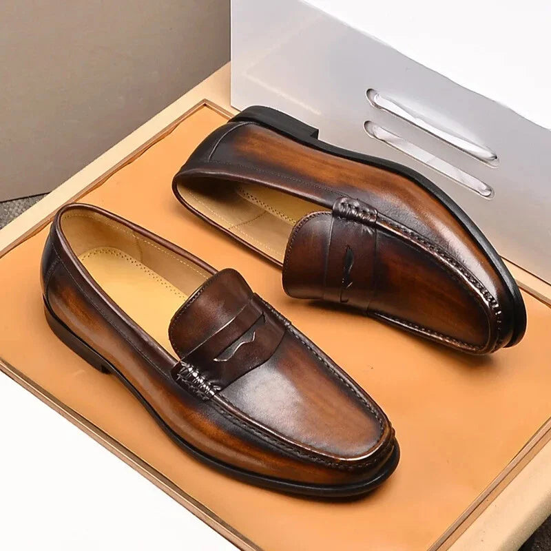 Men's Slip-On Loafers, Faux Leather Moccasins