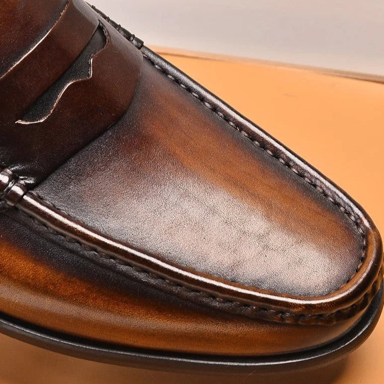 Men's Slip-On Loafers, Faux Leather Moccasins