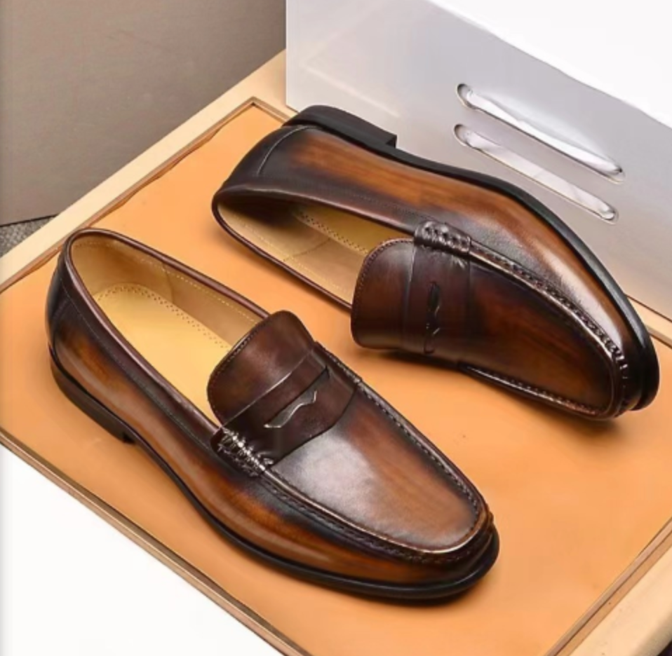 Men's Slip-On Loafers, Faux Leather Moccasins