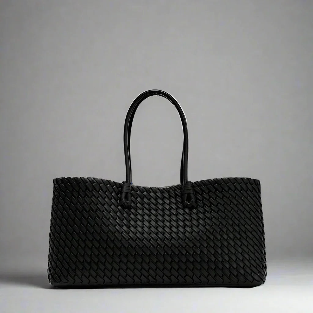 Women's Woven Tote Bag – Large Structured Shoulder Bag