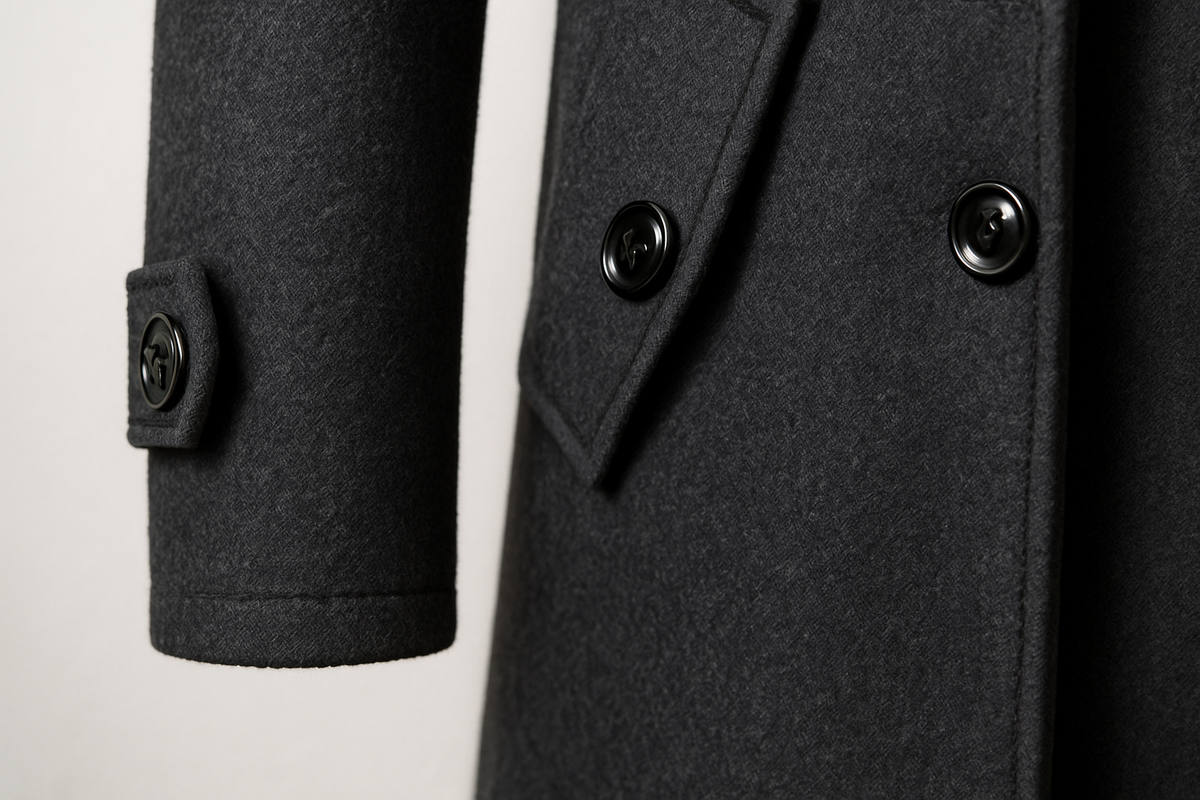 Men's Wool Blend Double-Breasted Overcoat – Long Tailored Winter Coat