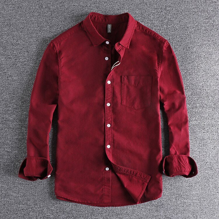 Men's Premium Cotton Long Sleeve Shirt – Classic Collar Design