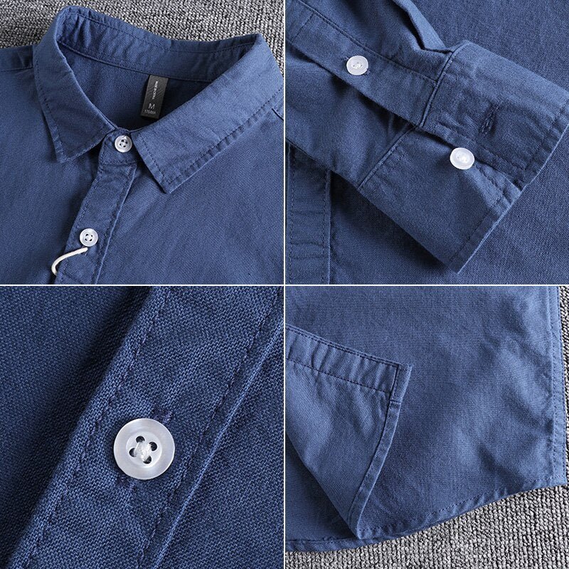 Men's Premium Cotton Long Sleeve Shirt – Classic Collar Design