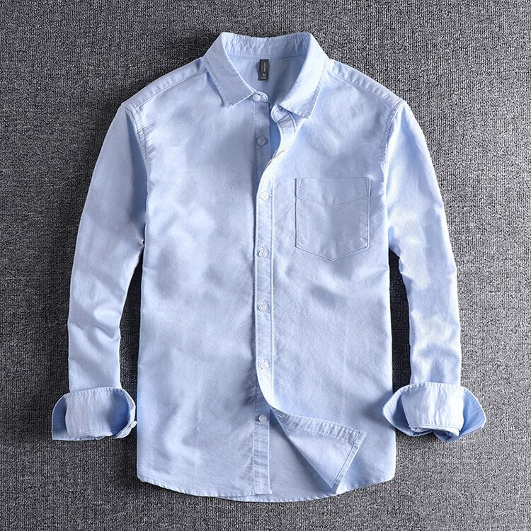 Men's Premium Cotton Long Sleeve Shirt – Classic Collar Design