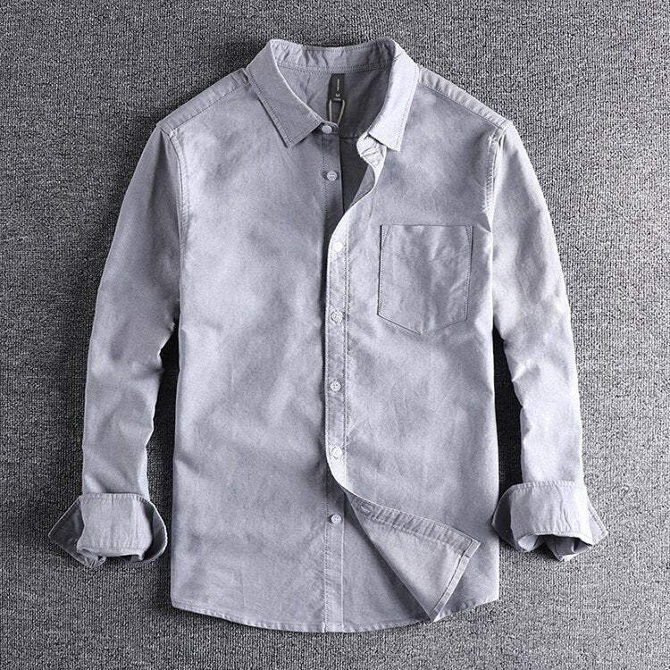 Men's Premium Cotton Long Sleeve Shirt – Classic Collar Design