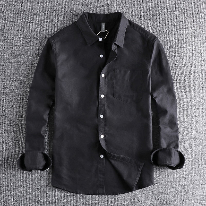 Men's Premium Cotton Long Sleeve Shirt – Classic Collar Design
