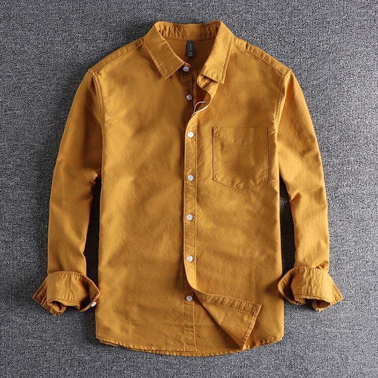 Men's Premium Cotton Long Sleeve Shirt – Classic Collar Design