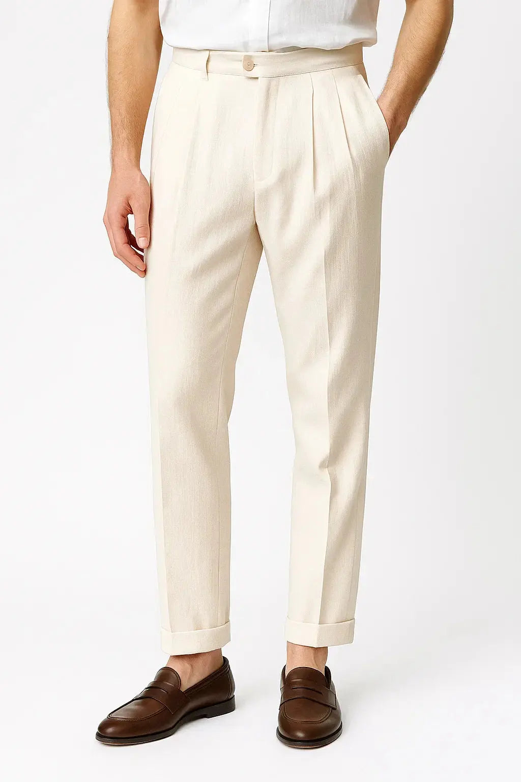 Men's Trousers Modern Fit Elegant with Folds