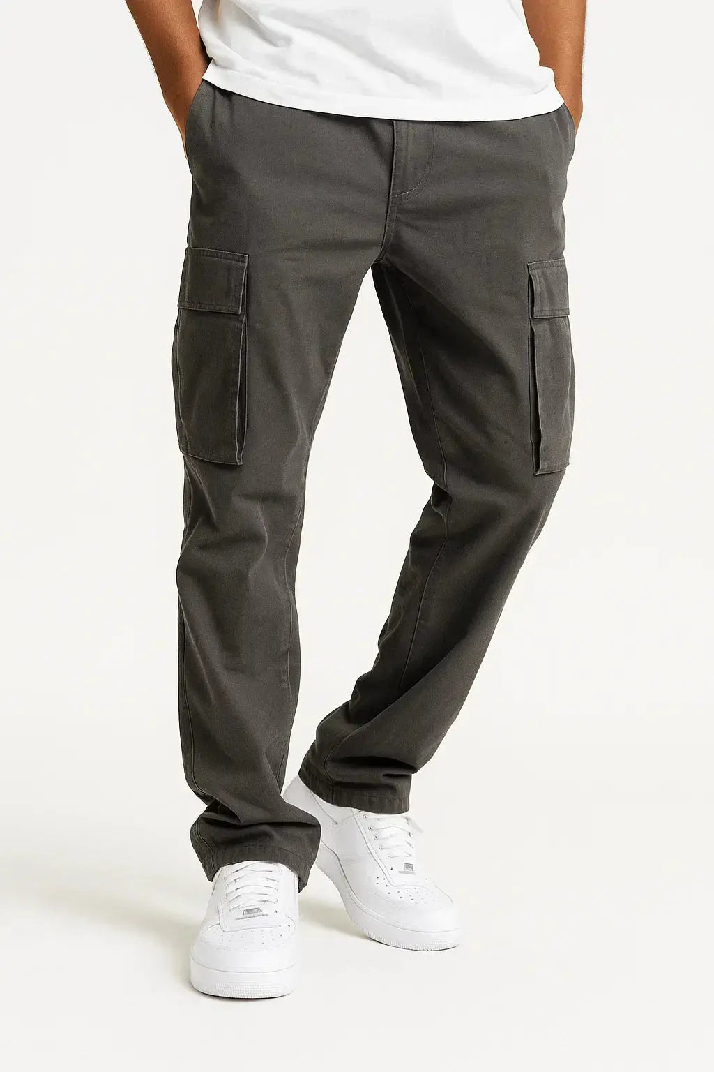 Men's Overalls Loose Fit Tactical Pants with Elastic Waist