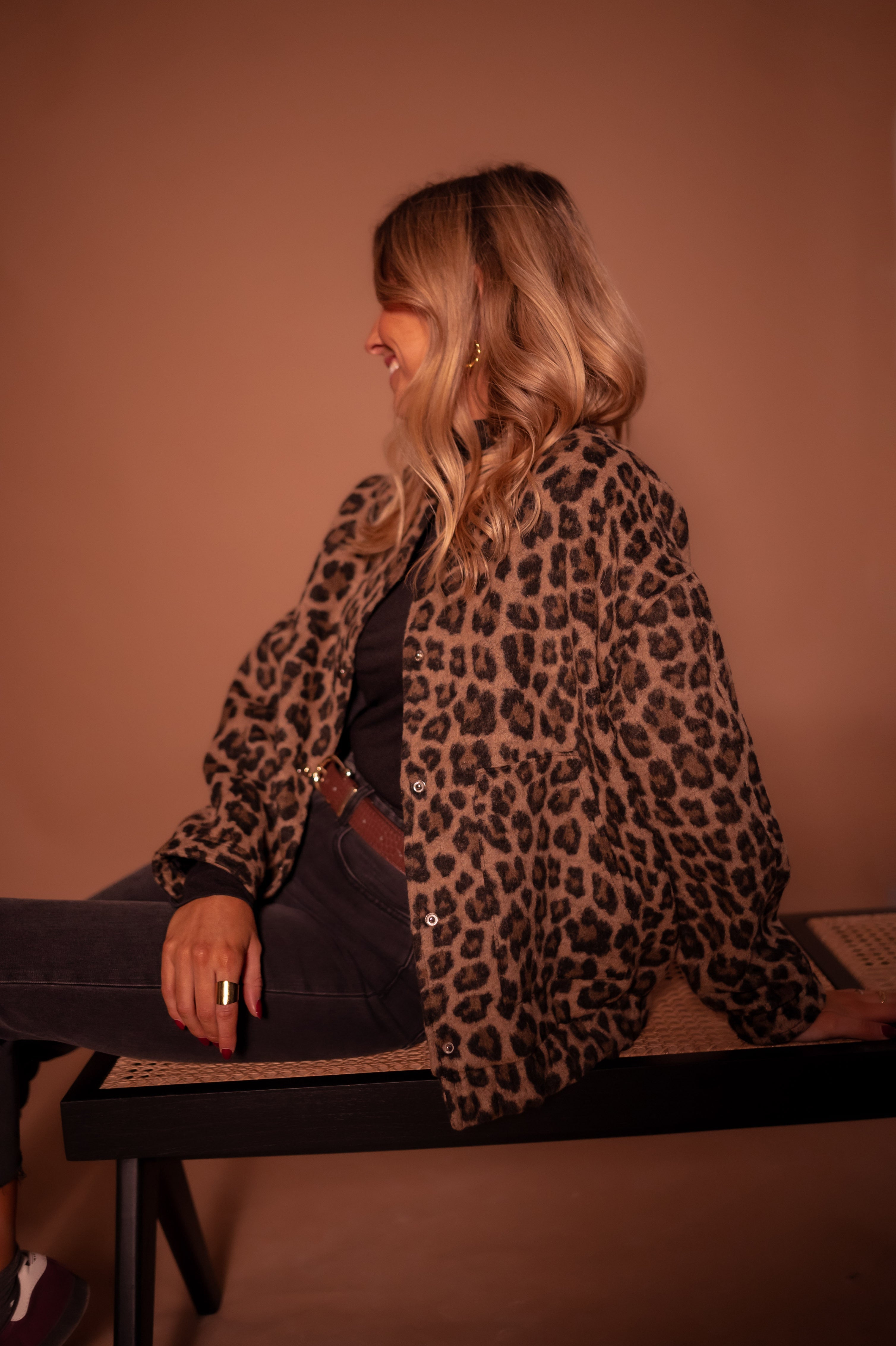 Women's Leopard Print Jacket - Relaxed Fit