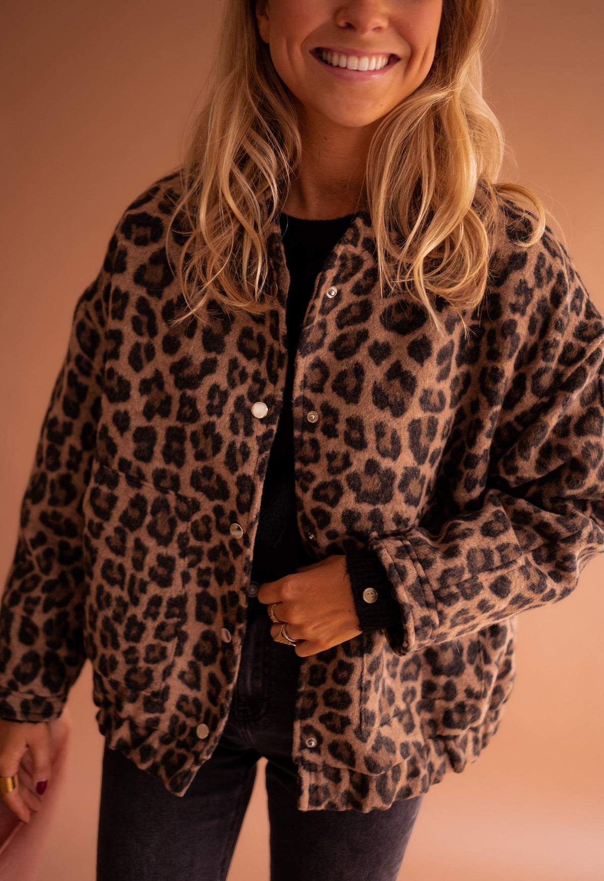 Women's Leopard Print Jacket - Relaxed Fit