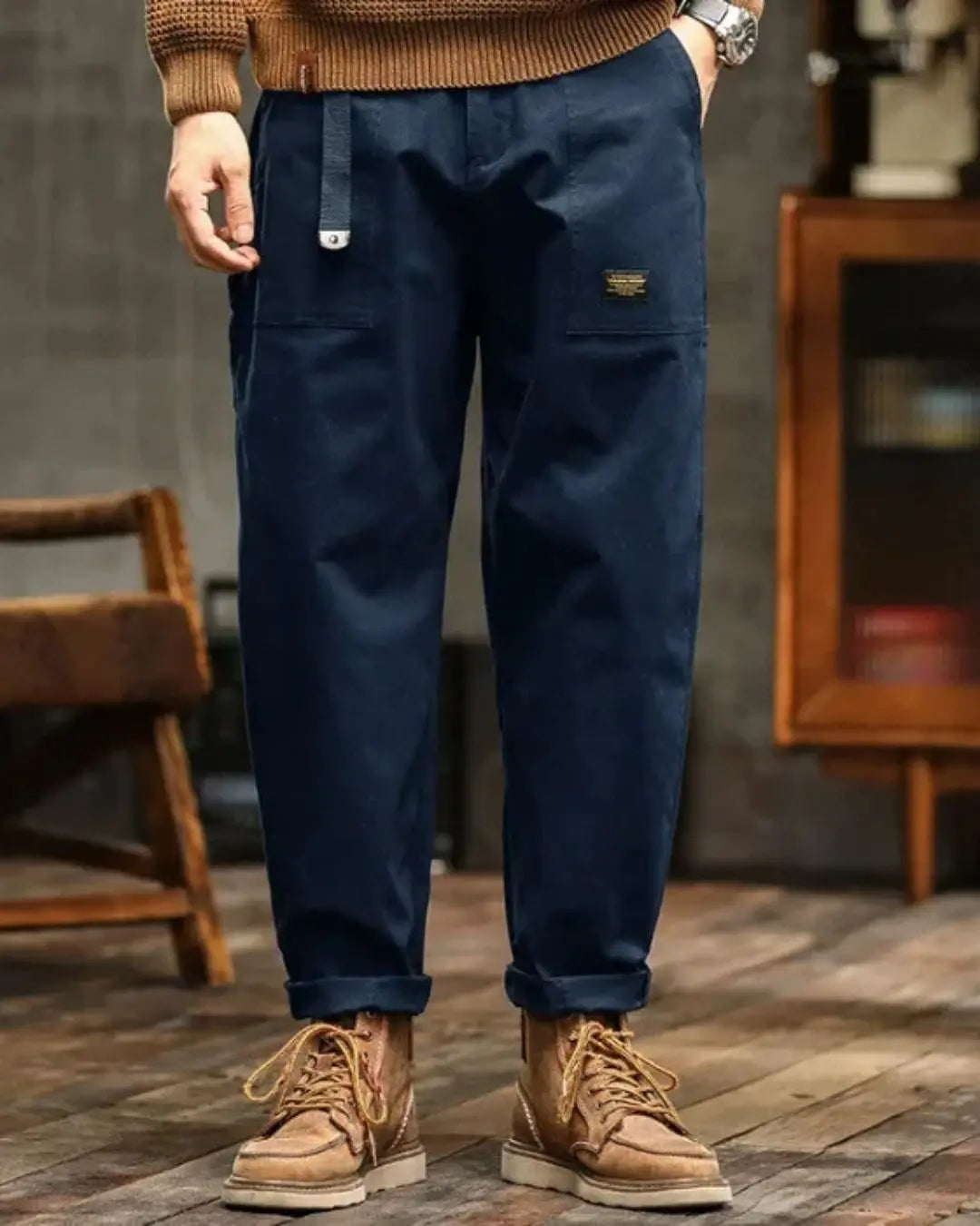 Men's Rugged Cargo Trousers with Pocket Panels