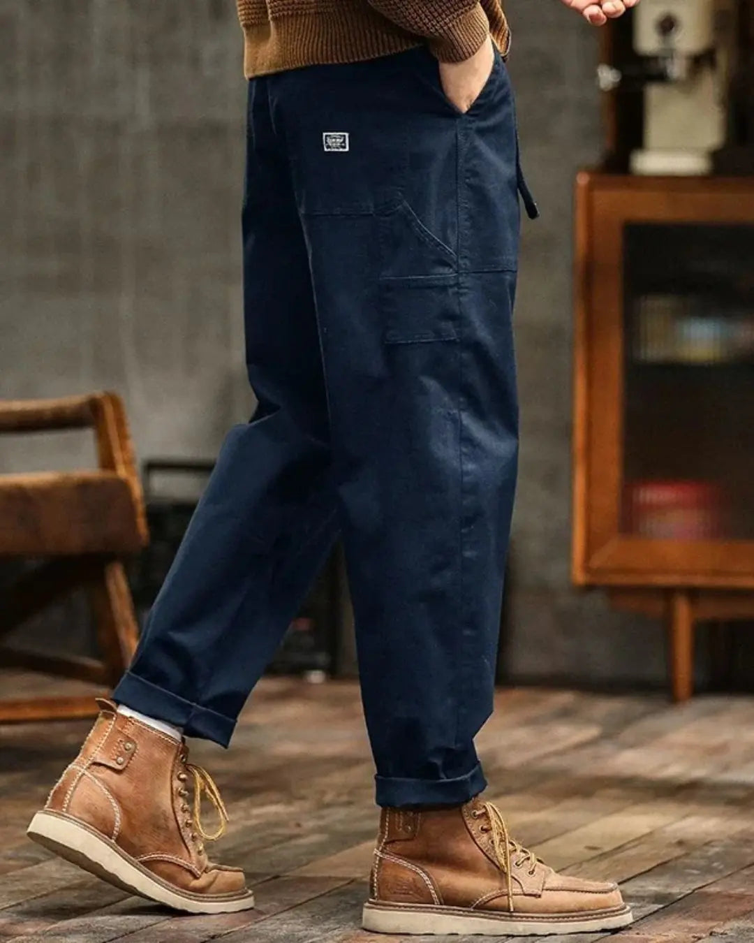 Men's Rugged Cargo Trousers with Pocket Panels