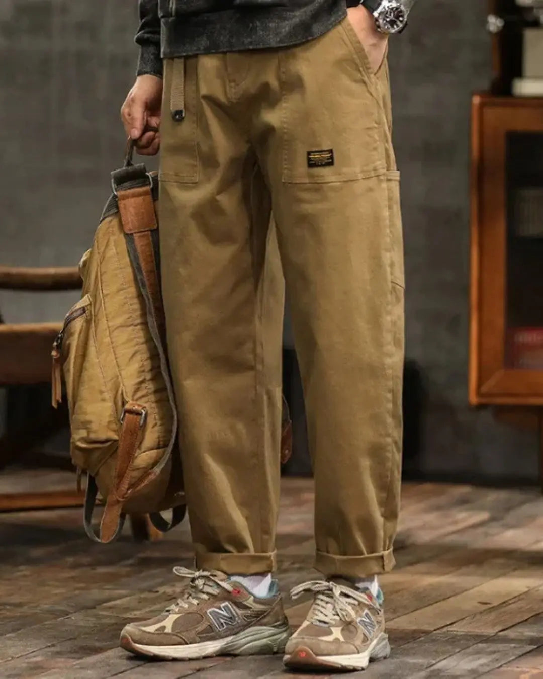Men's Rugged Cargo Trousers with Pocket Panels