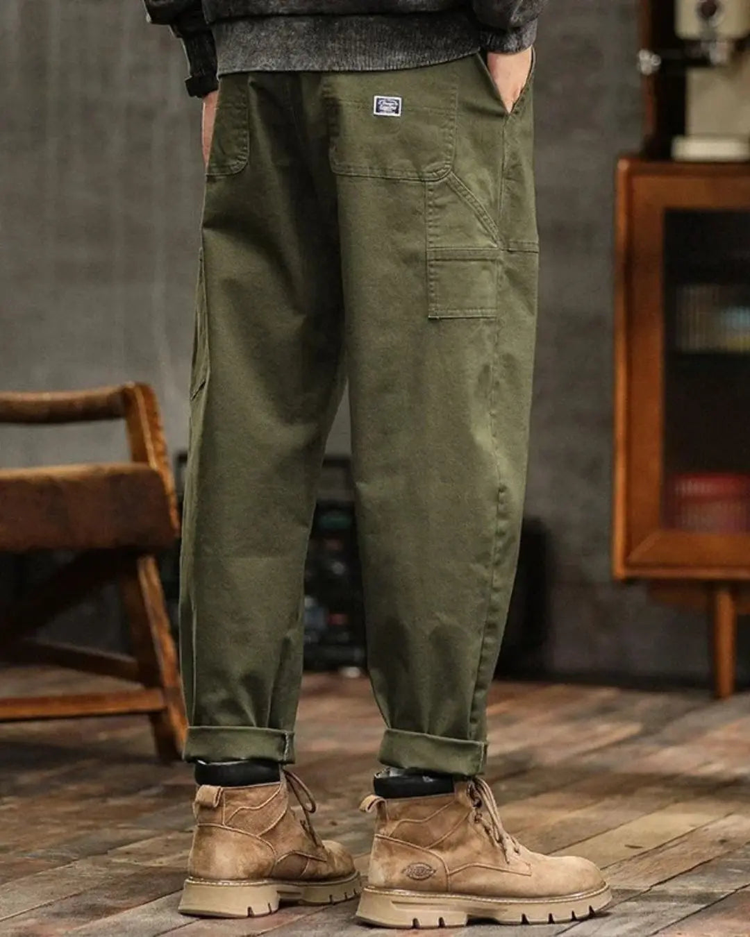 Men's Rugged Cargo Trousers with Pocket Panels