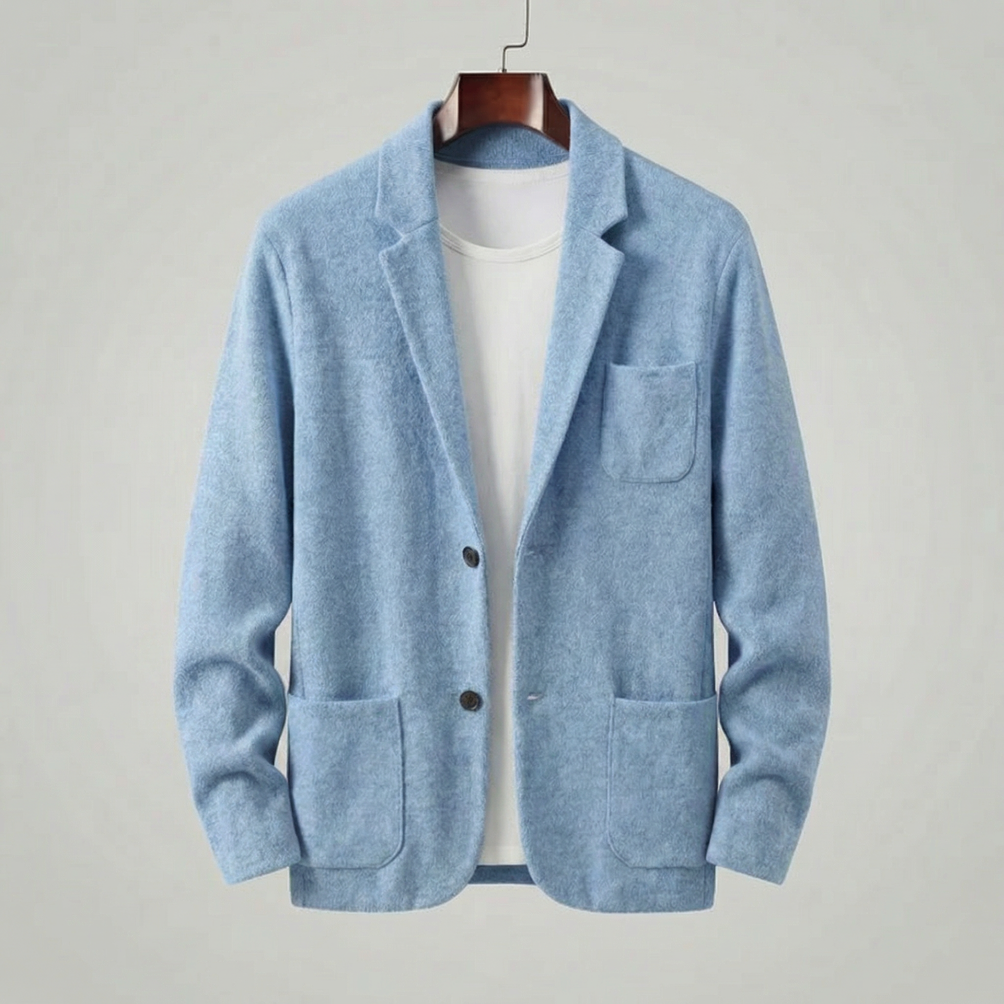 Casual Tailored Fit Jacket for Men with Lapel Collar